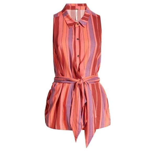 Free People Mackenzie Wrap Top Berry Colored M - Picture 1 of 8